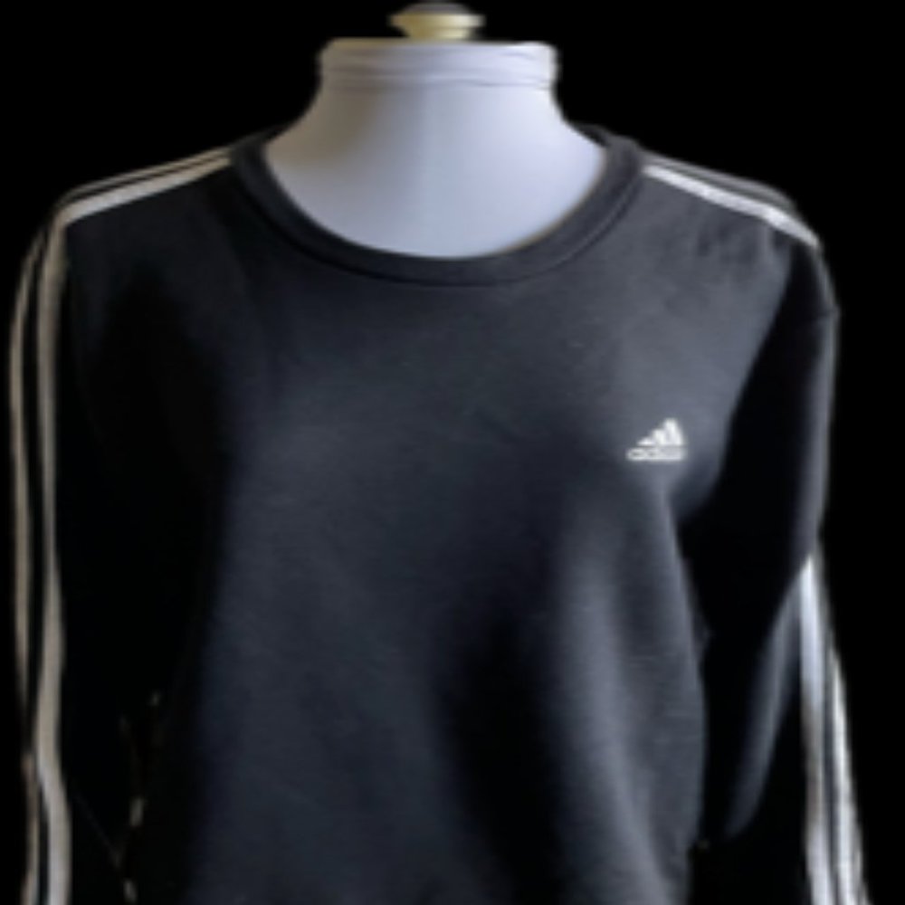 ADIDAS Performance black and white LS Sweatshirt